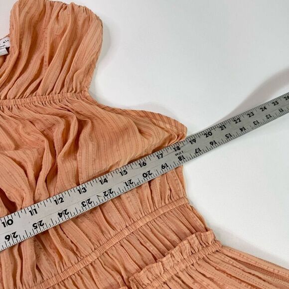 Current Air Los Angeles Dress Womens Medium Tan Striped Sleeveless A-Line - Picture 7 of 11